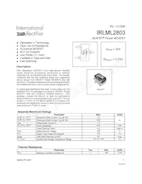 IRLML2803TR數據表 封面