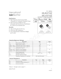 IRLR3715ZTRRPBF數據表 封面