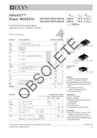 IXFX14N100數據表 封面