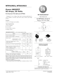 NTP85N03G Datasheet Cover