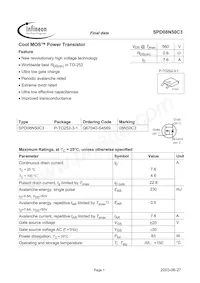 SPD08N50C3BTMA1 Datenblatt Cover