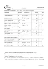 SPD08N50C3BTMA1 Datasheet Pagina 3