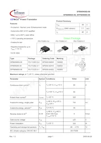 SPP80N06S08AKSA1數據表 封面