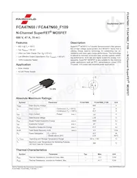 FCA47N60-F109 Datenblatt Cover