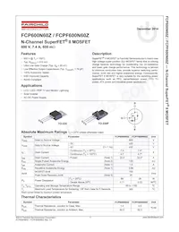 FCPF600N60Z數據表 頁面 2