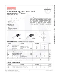 FDPF20N50 Datasheet Pagina 2