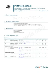 PSMN013-30MLC Datenblatt Cover