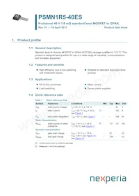 PSMN1R5-40ES Datenblatt Cover