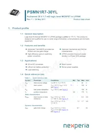 PSMN1R7-30YL Datasheet Copertura