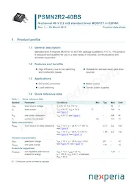 PSMN2R2-40BS Datasheet Copertura