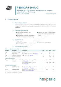 PSMN2R9-30MLC數據表 封面