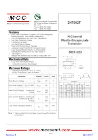 2N7002T-TP Datasheet Copertura