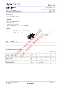 2SC4926YD-TL-E Datasheet Copertura