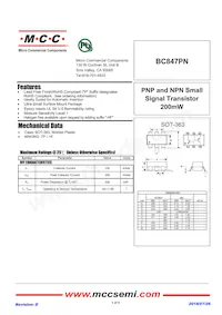 BC847PN-TP數據表 封面