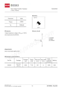 BSS63T116 Datasheet Copertura