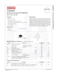 FCB20N60TM Datenblatt Cover