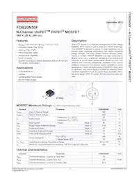 FDB20N50F Datasheet Pagina 2