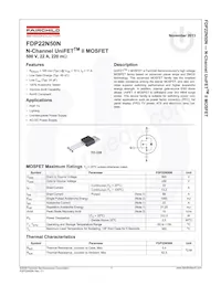 FDP22N50N Datasheet Pagina 2