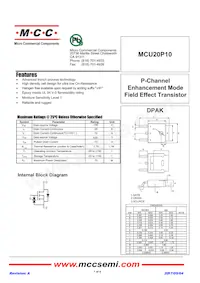 MCU20P10-TP數據表 封面