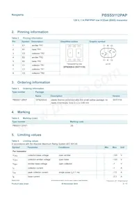 PBSS5112PAP數據表 頁面 2