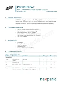 PBSS5160PAP數據表 封面