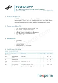 PBSS5260PAP數據表 封面