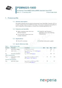 PSMN025-100D Datenblatt Cover