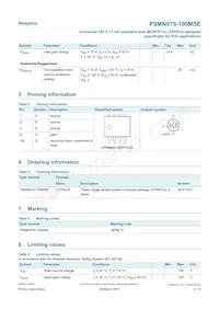 PSMN075-100MSEX數據表 頁面 2