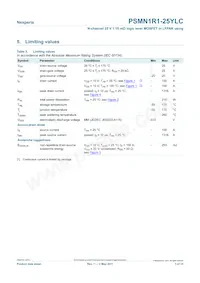 PSMN1R1-25YLC數據表 頁面 3