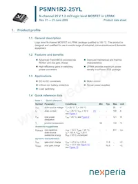 PSMN1R2-25YL Datasheet Copertura