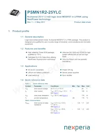 PSMN1R2-25YLC Datasheet Copertura