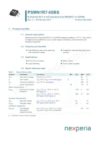 PSMN1R7-60BS Datasheet Copertura