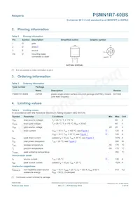 PSMN1R7-60BS Datasheet Pagina 2