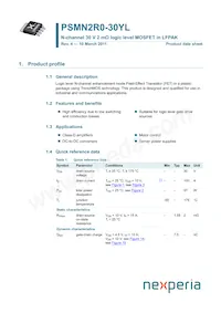 PSMN2R0-30YL Datasheet Copertura