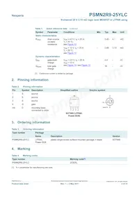 PSMN2R9-25YLC Datasheet Pagina 2