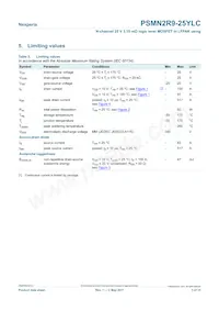 PSMN2R9-25YLC Datenblatt Seite 3