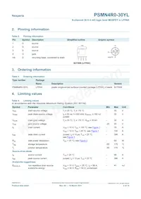 PSMN4R0-30YL數據表 頁面 2
