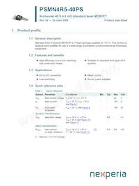 PSMN4R5-40PS數據表 封面