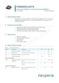 PSMN8R5-60YS Datenblatt Cover