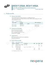 BC817-25QAZ Datasheet Copertura