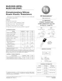 MJE210TG數據表 封面