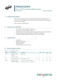 PBSS5330PA數據表 封面