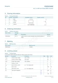 PBSS5360ZX Datasheet Pagina 2