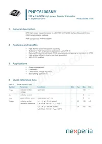 PHPT61003NYX Datasheet Cover