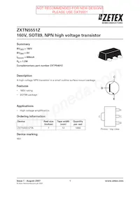 ZXTN5551ZTA Datasheet Copertura