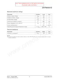 ZXTN5551ZTA Datasheet Pagina 2