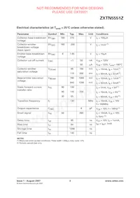 ZXTN5551ZTA Datasheet Pagina 3