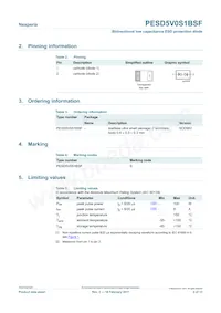 PESD5V0S1BSF數據表 頁面 2