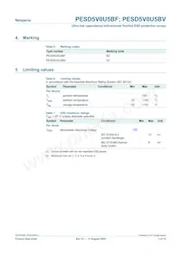 PESD5V0U5BF Datasheet Pagina 3