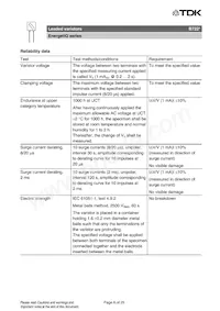 B72220Q0461K101 Datasheet Pagina 6